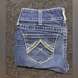 Ariat Jeans Womens 28 Blue Denim Bootcut Real Riding Low Rise Western Dark Wash